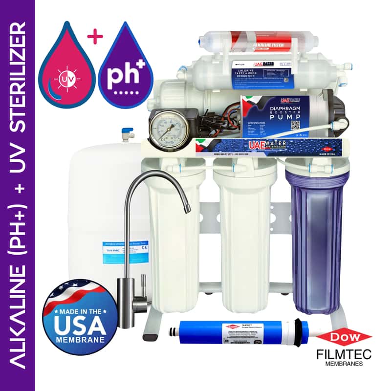 UAE Water systems Reverse Osmosis alkaline 8 Stage PH Water Filtration System